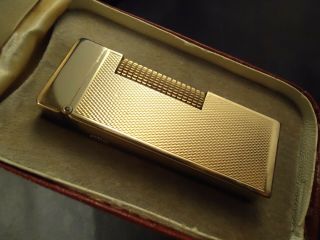 Dunhill Rollagas Lighter - Gold Plated - Barley Pattern - Serviced - Cased 4