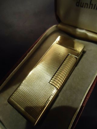 Dunhill Rollagas Lighter - Gold Plated - Barley Pattern - Serviced - Cased 5