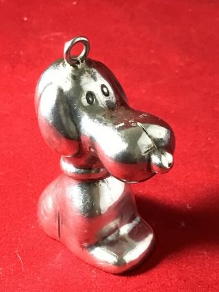 United Feature 1958 3d Sterling Snoopy Dog Christmas Ornament Pendant