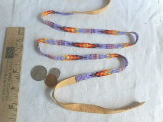 Navajo Indian Bead work Hat Band Buck Skin 42 
