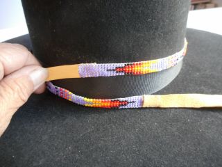 Navajo Indian Bead work Hat Band Buck Skin 42 