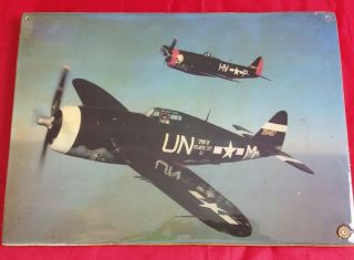 Vtg Republic P - 47 Thunderbolt Spirit Of Atlantic City Nj Aviation Photo On Wood