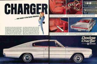 1966 Dodge Charger 2 - Page Advertisement Print Art Car Ad K93