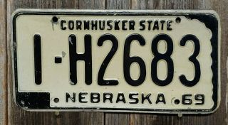 1969 Nebraska " Passenger " License Plate (douglas County)