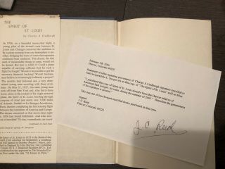 Charles Lindbergh Signed Book to Jack Swigert 5
