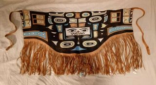 Northwest Coast Chilkat Tlingit Dance Apron Painting Art Totem Carving Estate