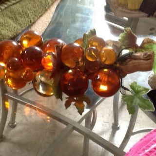 Vintage Lg.  Med And Small Assorted Colored Amber Grape Cluster