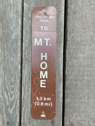 Mt Tamalpais Tam Trail Hiking Sign: " To Mt.  Home " Mill Valley,  Marin County Cal
