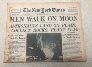 Apollo 11 Moon Landing York Times July 21,  1969 Neil Armstrong Buzz Aldrin