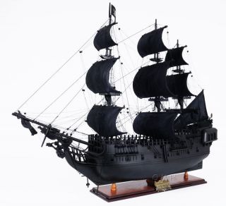 Black Pearl Caribbean Pirate Tall Ship Wooden Model 35 " Sailboat Built Boat