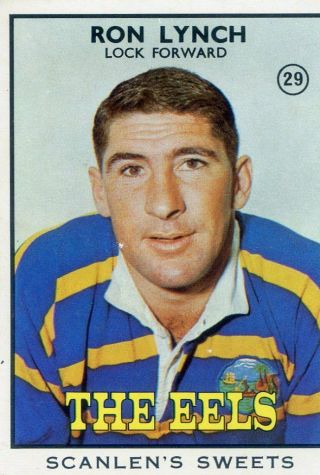 C 1964 Scanlen Rugby League Card Ron Lynch Parramatta