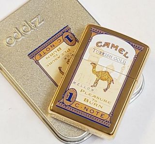 Camel Zippo Lighter Z 575 Turkish Gold C - Note Only 200 Made With Tin 2000