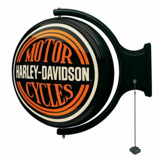 Harley Davidson Motorcycles Bar&shield Live To Ride Rotating Pub Light Hdl - 15622