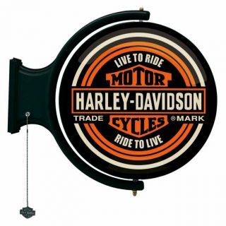 HARLEY DAVIDSON Motorcycles Bar&Shield Live to Ride Rotating Pub Light HDL - 15622 2