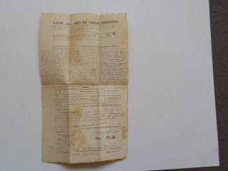 Antique Land Document 1827 Pembroke Real Estate Plymouth County Massachusetts