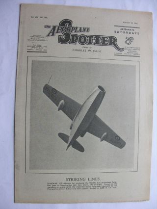 Aeroplane Spotter August 23 1947 Saunders - Roe Sr/a1 Ilyushin Il - 12 Us Air Reserv