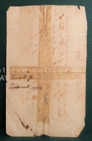 1734 antique COLONIAL RECEIPT bradford chester co pa JOSEPH TOWNSEND handwritten 2