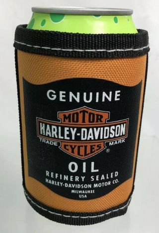 Harley Davidson Motorcycle Adjustable Drink Beer Koozie Motor Oil Refinery