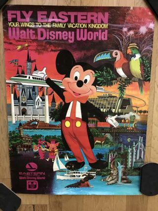 1983 40 " X30 " Eastern Airlines Walt Disney World Poster,