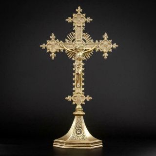Altar Crucifix | Standing Cross Bronze | Jesus Christ Crucifixion Corpus | 17 "