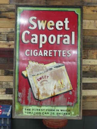 Large Early Sweet Caporal Cigarette Tin Sign Barn Fresh Decorators Find Teens