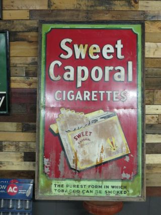 Large early Sweet Caporal Cigarette Tin sign Barn Fresh Decorators Find teens 2