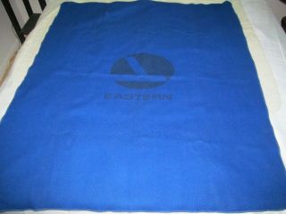 Vintage Eastern Airlines Wool Blanket First Class Travel Couch Throw Faribo Logo