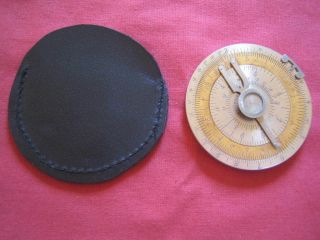 RRRRare circular slide rule calculimetre Charpentier type 2 with leather pouch 5