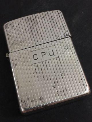 1960’s Full Size Sterling Silver Zippo Lighter With Engine Turned Design