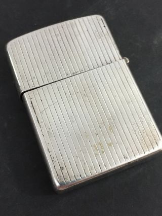 1960’s Full Size Sterling Silver Zippo Lighter With Engine Turned Design 2