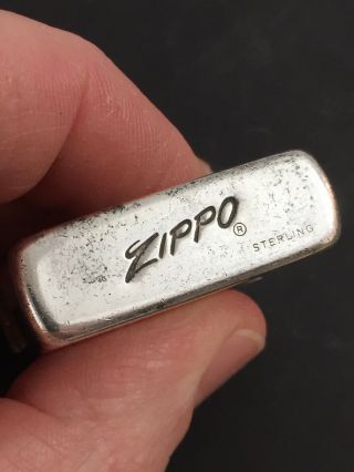 1960’s Full Size Sterling Silver Zippo Lighter With Engine Turned Design 3