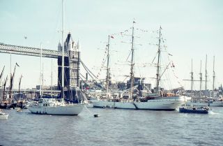 9 X Vintage 35mm Photo Slides,  Tall Ships,  Lifter,  Launches,  Thames Barges 1970s