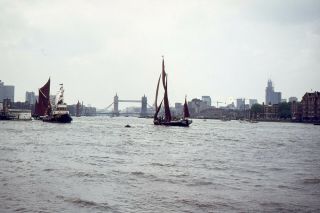 9 x Vintage 35mm Photo Slides,  Tall Ships,  Lifter,  Launches,  Thames Barges 1970s 5