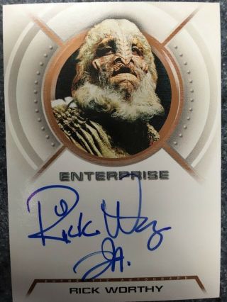 Star Trek Enterprise Season 3 Autograph Card Rick Worthy Xindi Sloth A25