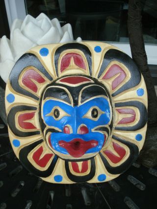 Northwest Coast Native Art Moon Mask Squamish Nation Sculpture Carving