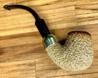Peterson ' s Dublin Block Meerschaum Estate Pipe Nickel Band Made of a Coin 2
