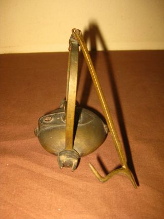 AUTHENTIC ANTIQUE 19th CENTURY PORTUGUESE SMALL MINER BRONZE TORCH OIL LAMP 4