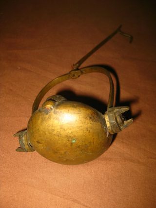 AUTHENTIC ANTIQUE 19th CENTURY PORTUGUESE SMALL MINER BRONZE TORCH OIL LAMP 5