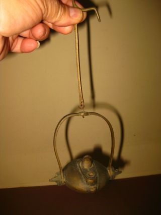 AUTHENTIC ANTIQUE 19th CENTURY PORTUGUESE SMALL MINER BRONZE TORCH OIL LAMP 7