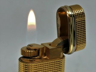 Rare Auth CARTIER Trinity 3 - Color Ring K18 Gold - Plated Checkered Lighter 2