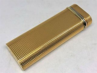 Rare Auth CARTIER Trinity 3 - Color Ring K18 Gold - Plated Checkered Lighter 3