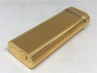 Rare Auth CARTIER Trinity 3 - Color Ring K18 Gold - Plated Checkered Lighter 7