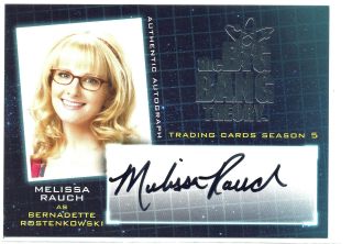 Big Bang Theory Season 5 Autograph Card A7 Melissa Rauch Bernadette Rostenkowski