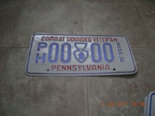 Pennsylvania Pa Penn Sample License Plate Combat Wounded Veteran Purple Heart