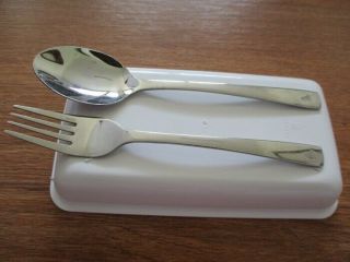 Singapore Airlines Fork Spoon Small Food Tray White Plastic Plate Airways Flight