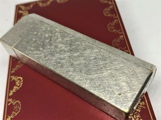 Auth CARTIER Brushed Bark Pentagon 5 - Sided Lighter Silver w Box/Case/Papers 4