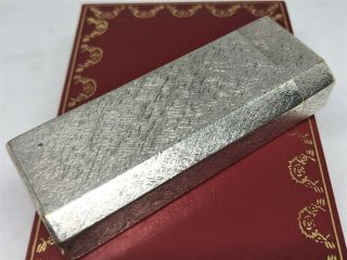 Auth CARTIER Brushed Bark Pentagon 5 - Sided Lighter Silver w Box/Case/Papers 5