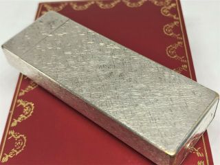 Auth CARTIER Brushed Bark Pentagon 5 - Sided Lighter Silver w Box/Case/Papers 7
