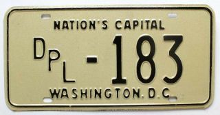 Nos Washington Dc 1969 Diplomat License Plate,  183,  Political,  Government