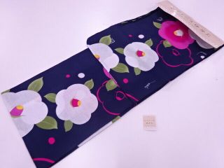 79960 Japanese Kimono / Yukata / Kawari Ori / Camellia